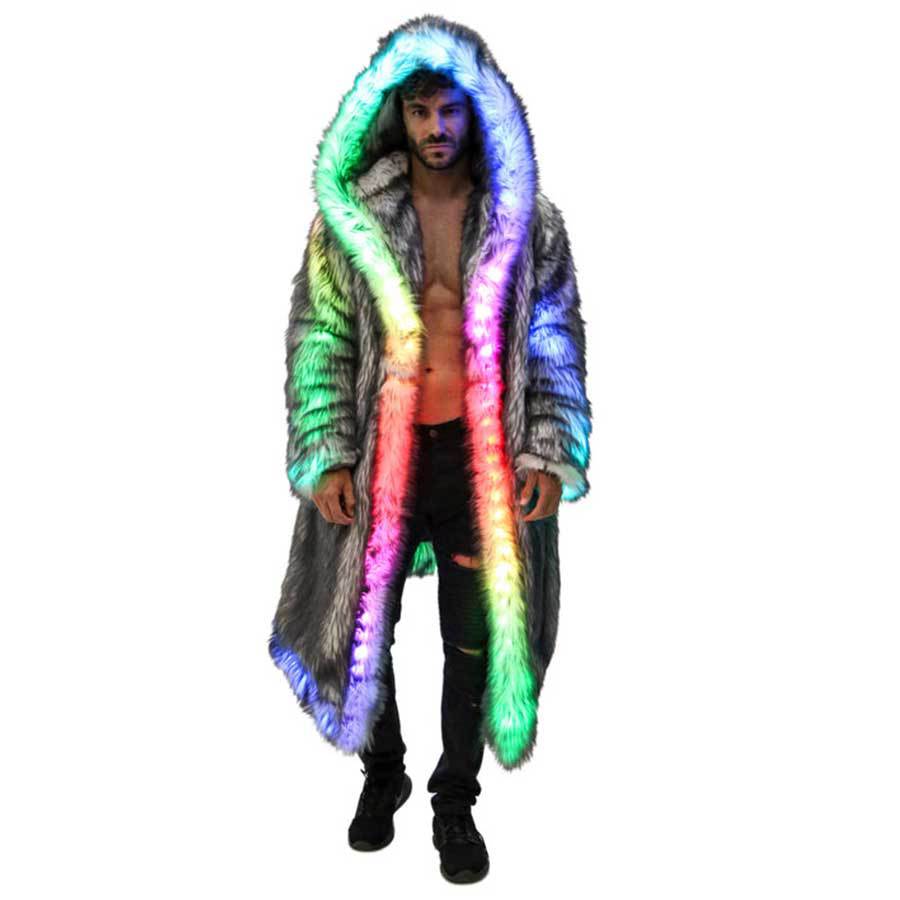 Winter Clothing Matching - Faux Fur Coat Men Hooded Outerwear