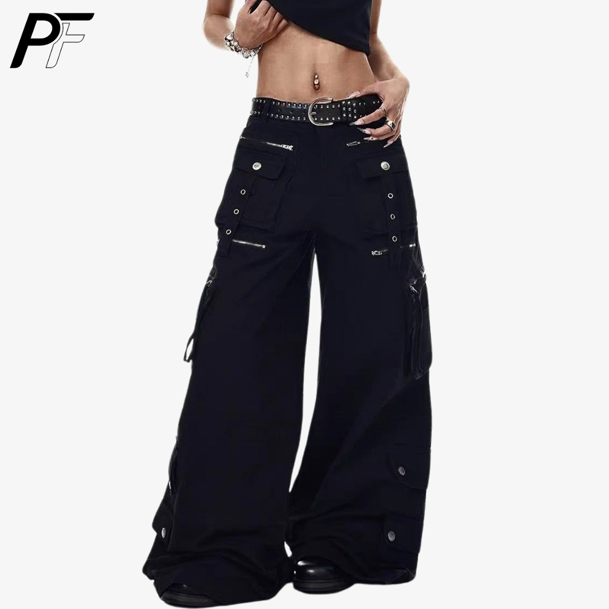 Winter Clothing Vintage - Grunge Techwear Wide Leg Cargo Pants