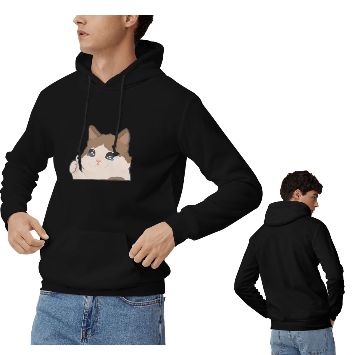 Winter Clothing Meme - Crying Cat Meme Hoodies Men's Women