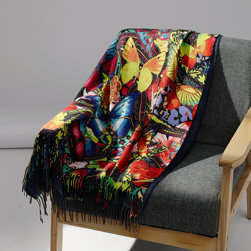 Cashmere Scarf Wrap - Luxury Brand Oil Painting Cashmere Scarf