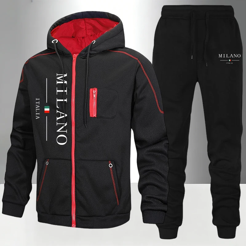Winter Clothing Matching - italy Fashion Men's Set/Coat/Pants Autumn Winter