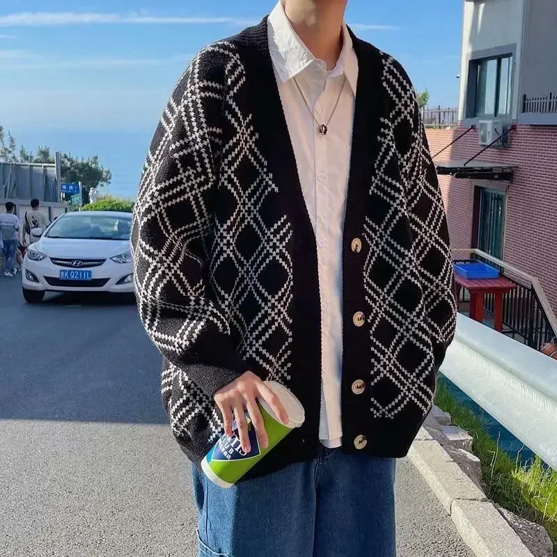Men's Clothing Plaid Knit Swea - đánh giá và giá Winter Clothing Meme