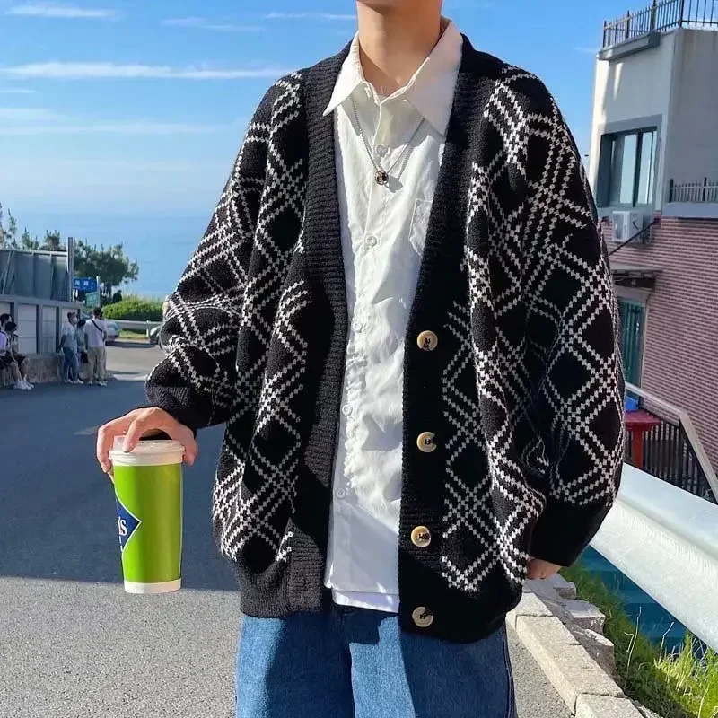 Men's Clothing Plaid Knit Swea - đánh giá và giá Winter Clothing Meme