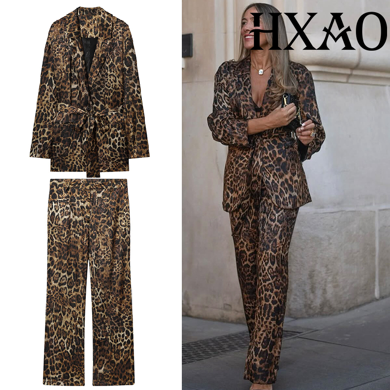 HXAO Leopard Pants Sets 2 Piec - đánh giá và giá Winter Clothing Vintage