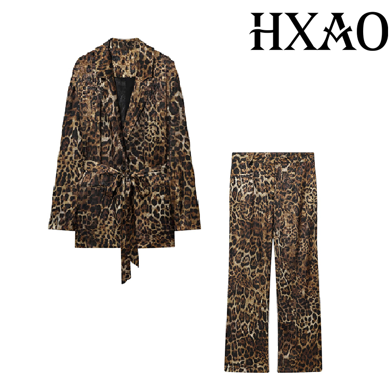 HXAO Leopard Pants Sets 2 Piec - đánh giá và giá Winter Clothing Vintage