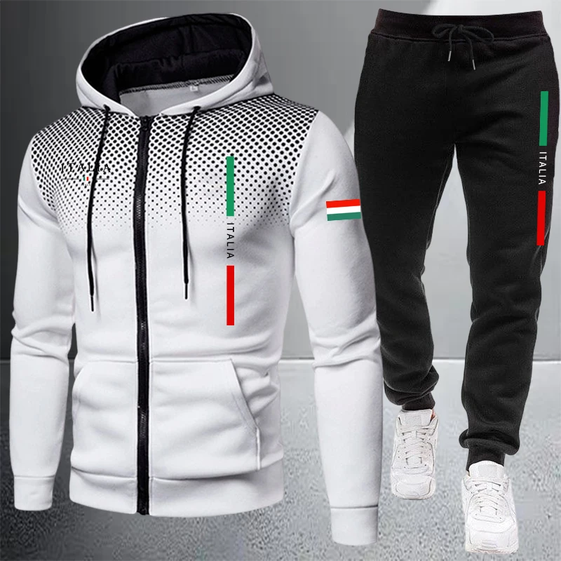 Men's Tracksuit Casual Zip Hoo - đánh giá và giá Winter Clothing Matching