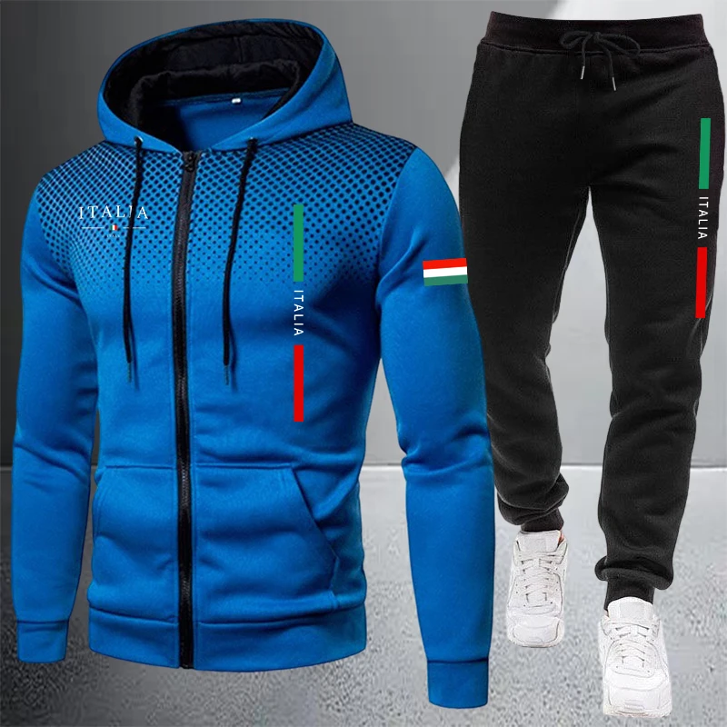 Men's Tracksuit Casual Zip Hoo - đánh giá và giá Winter Clothing Matching