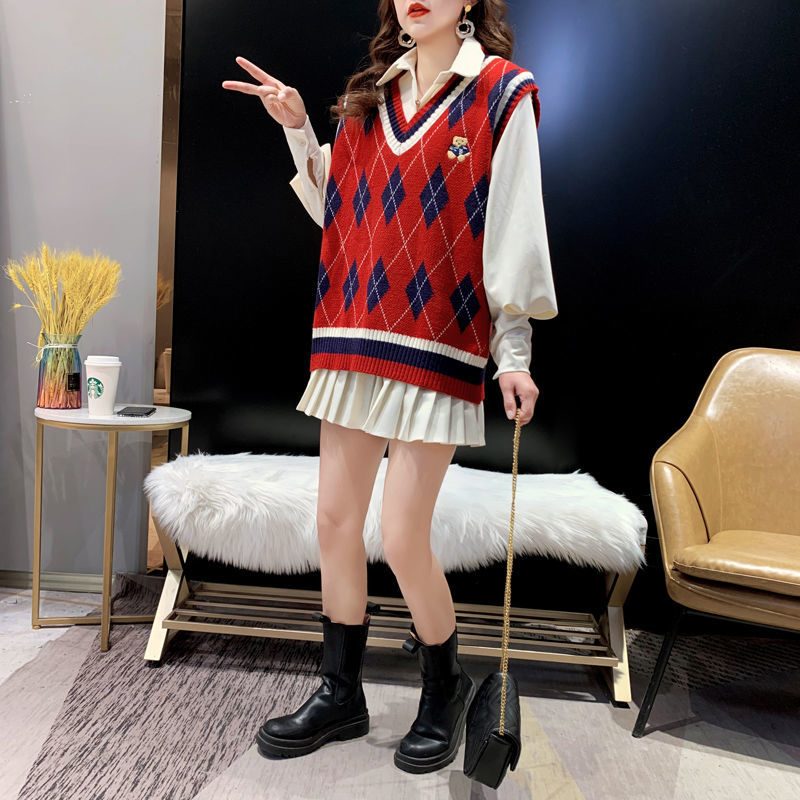 Red Knit Vests for Women Sleev - đánh giá và giá Winter Clothing Offer