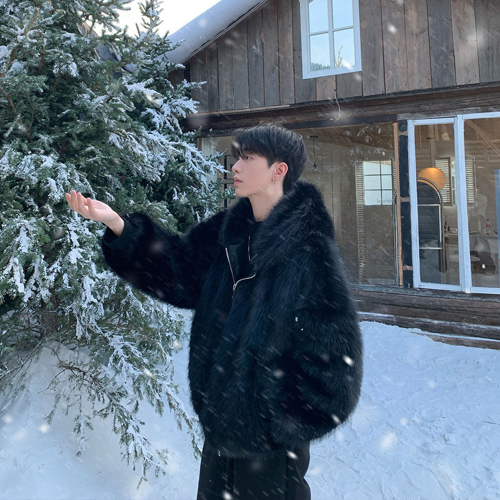 Men Faux Fur Coats Jackets Hoo - đánh giá và giá Winter Clothing Matching