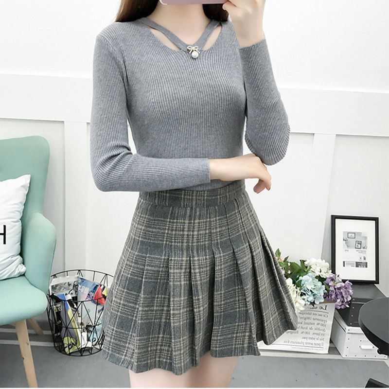 V Neck Knitting Slim Simplicit - đánh giá và giá Winter Clothing Trends