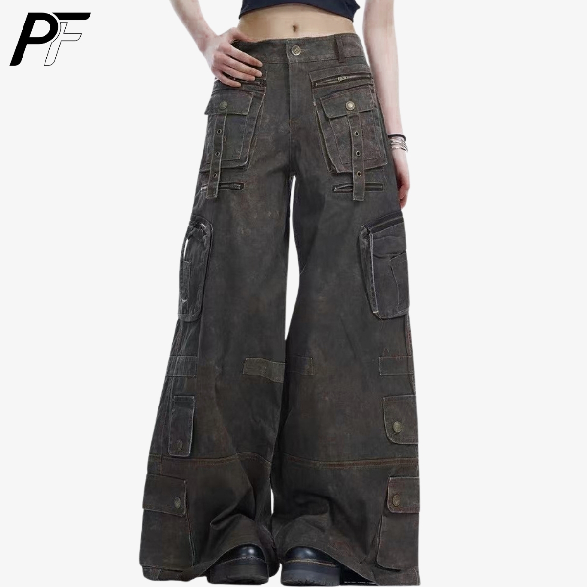 Grunge Techwear Wide Leg Cargo - đánh giá và giá Winter Clothing Vintage