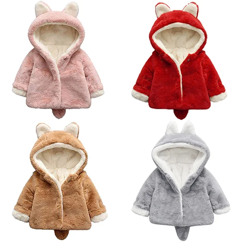 Cute Cat Ears Plush Baby Jacke - đánh giá và giá Winter Clothing Toddler
