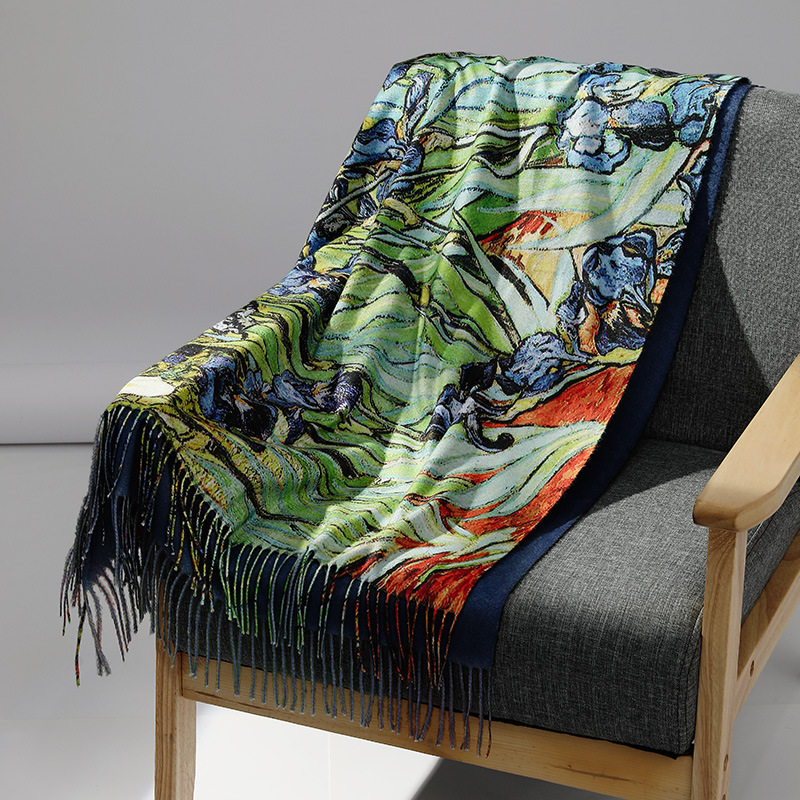 Luxury Brand Oil Painting Cash - đánh giá và giá Cashmere Scarf Wrap