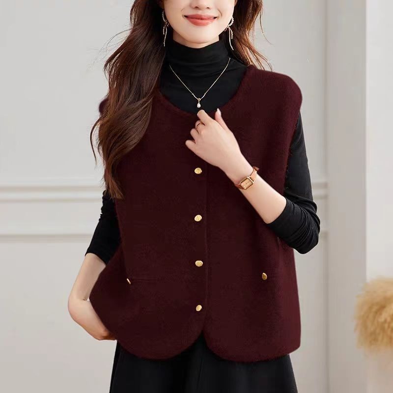 Women's Knitted Vest Solid Fas - đánh giá và giá Winter Clothing Offer