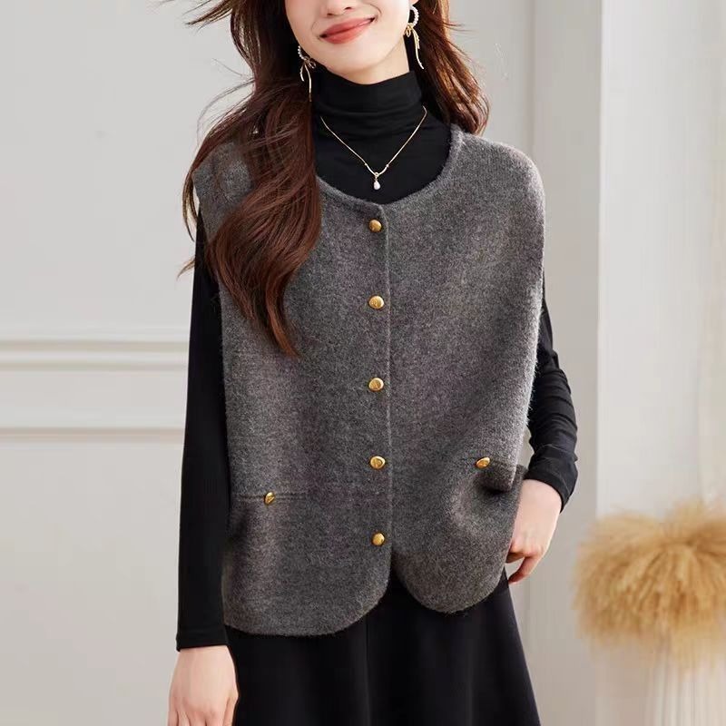 Women's Knitted Vest Solid Fas - đánh giá và giá Winter Clothing Offer